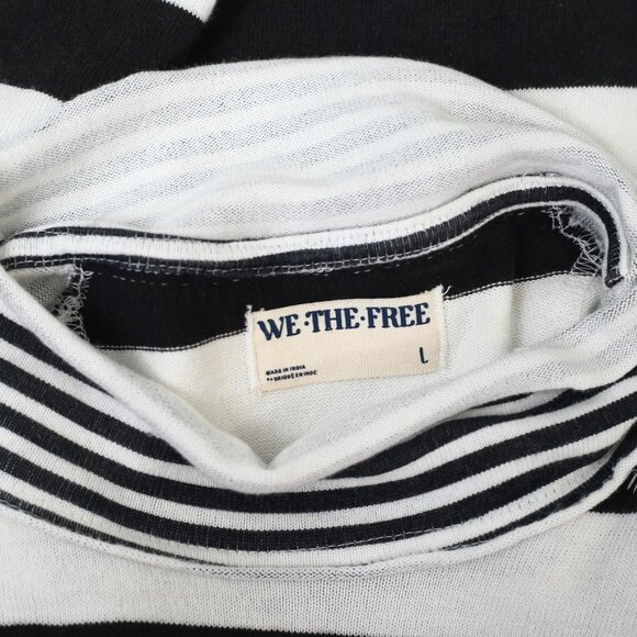 Free People We The Free Punk Playful Tee Tunic Top Stripe Printed L New 282849 - Picture 7 of 7